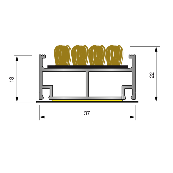 ARAVIS ULTRA 18 REPS Rail alu. 18mm - Structure fermée support PET