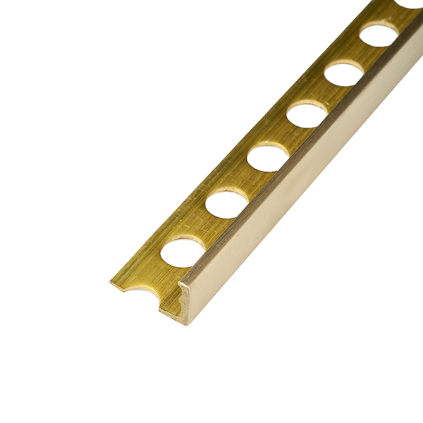 ARRÊT DE CORNIÈRE LAITON 10mm - 21x10 mm - 2,70 m à sceller 
