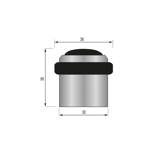 BUTÉE de sol aluminium 36 mm - à visser