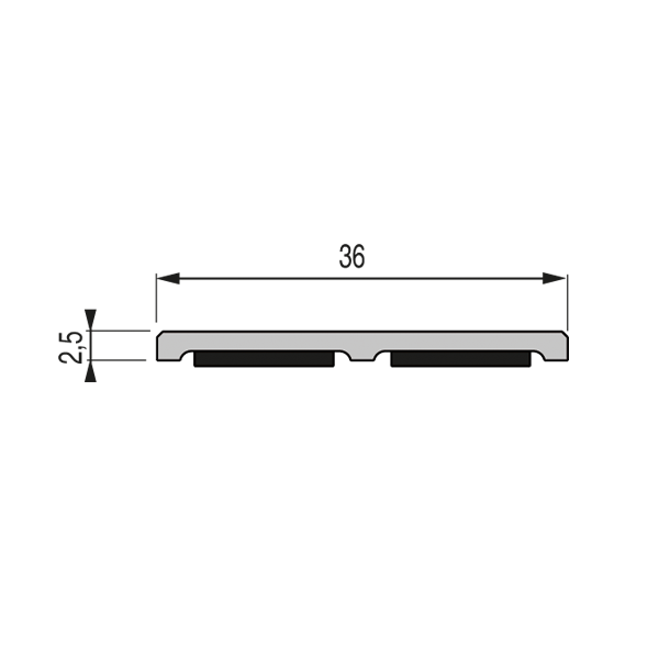 Bande antidérapante PVC 1B anthracite 36 mm - adhésivée Butyle - rouleau 15,3 m