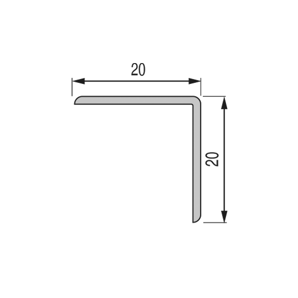 Cornière PVC rigide pour angle sortant 20x20 mm - 2,75 m - à coller