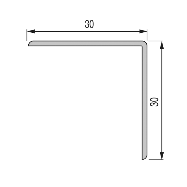 Cornière PVC rigide pour angle sortant 30x30 mm - 2,75 m - à coller