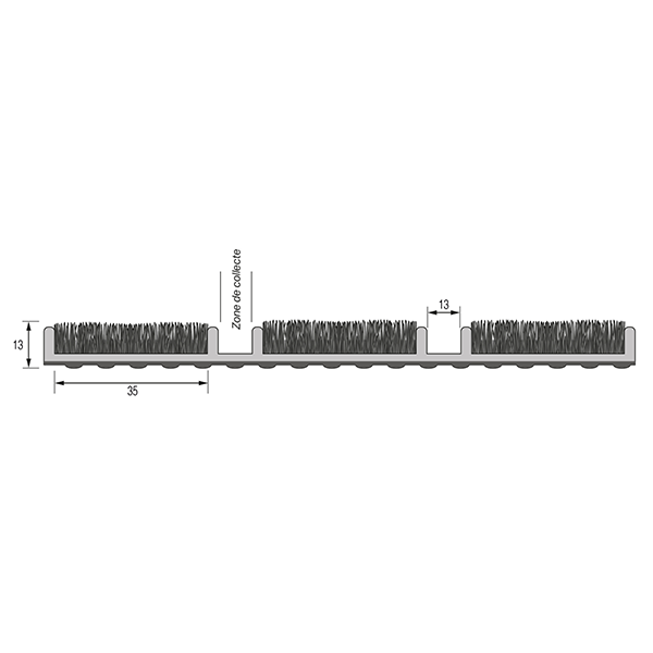 DINAFLEX GRATTANT BANDES LARGES rouleau 20m - à la coupe - laize 2m  - Gris