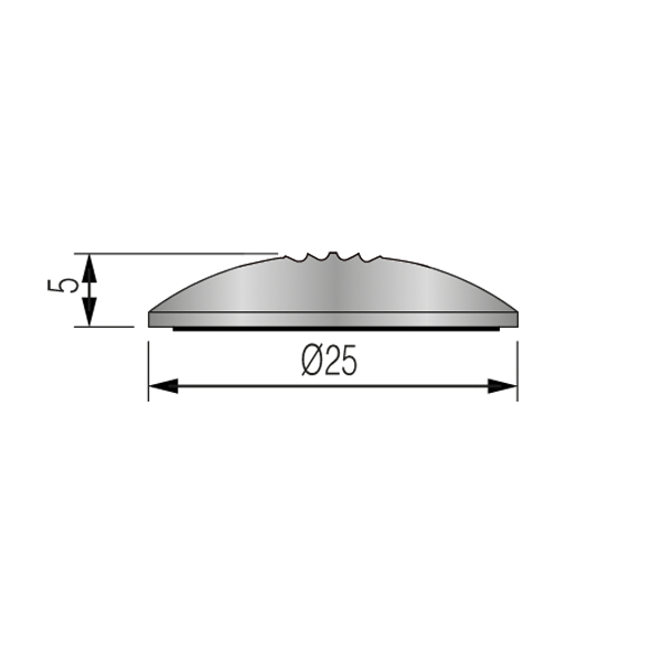 DINAPLOT MÉTALLIQUE LISSE 25x5 mm -  Adhésivé VHB™ (3 plaques de 50 plots)