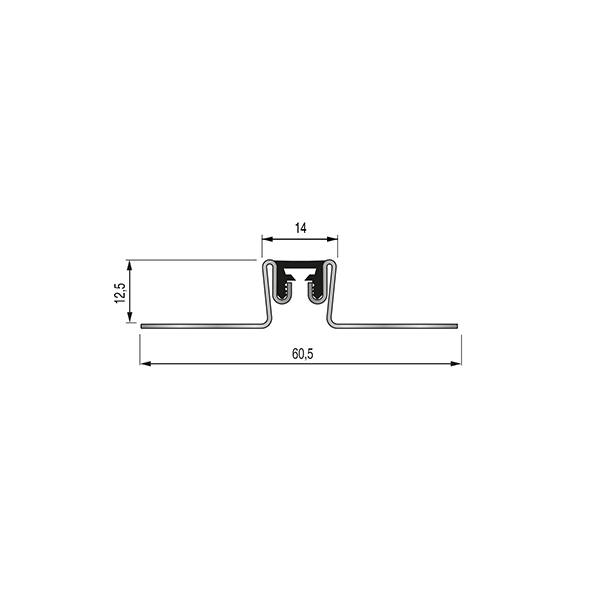 JOINT DE FRACTIONNEMENT MJ INOX 14 avec semelle 12,5 mm - 2,50 m - à coller