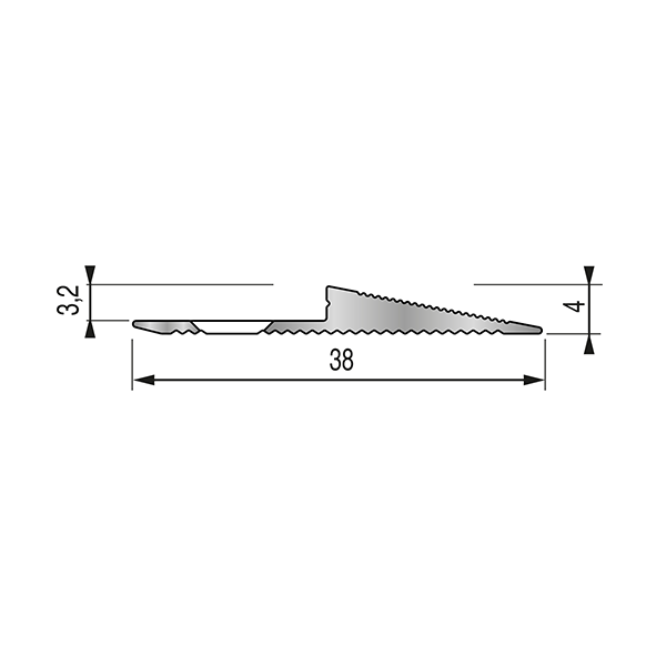 MINI RAMPE D'ACCÈS RMP5 38 mm - 2,70 m - à visser pour revêtement de 3 mm
