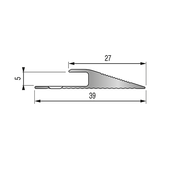 MINI RAMPE D'ACCÈS RMP6 39 mm - 2,70 m - à visser pour revêtement de 5 mm
