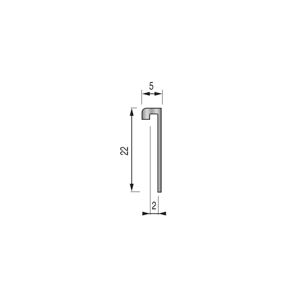MOULURE de finition POUR SOL SOUPLE 2 mm - 2,70 m à coller