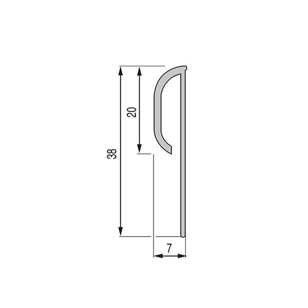 MOULURE de finition PVC POUR SOL SOUPLE 3 mm - 2,00 m à coller