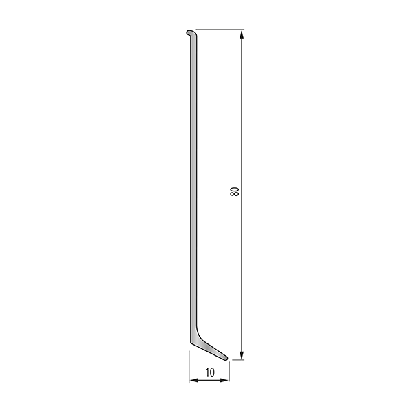 PLINTHE aluminium 80 mm - 2,70 m - à coller