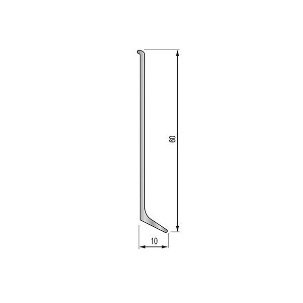 PLINTHE aluminium 60 mm - 2,70 m - à coller