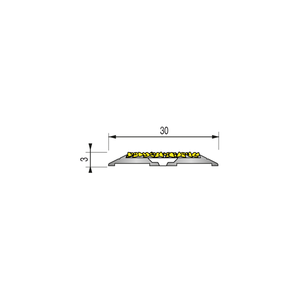Plat de marche quartz P3-Q 30 mm - 3,00 m à visser