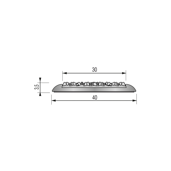Plat de marche quartz P4-Q 40 mm - 3,00 m Adhésivé