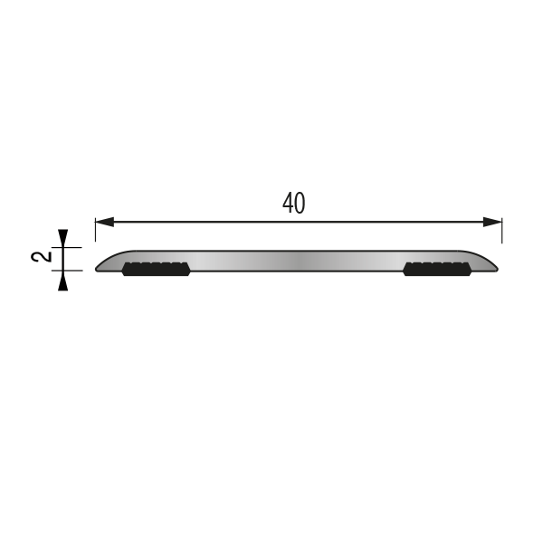 Seuil extra-plat 40mm x 0,93m adhésivé Butyle