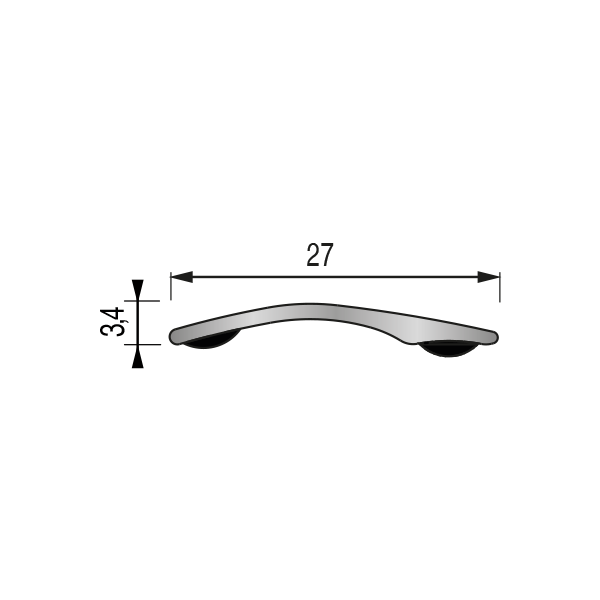Seuil presto premium plaxé 27 mm - 0,93 m Adhésivé Butyle