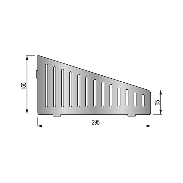 TABLETTE WING INOX 295 mm - à sceller