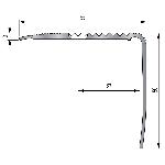 Nez de marche strié 41V 55x50mm - 3,00 m à visser