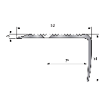 Nez de marche strié 44V 50x32mm - 3,00 m à visser