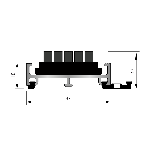 ARAVIS CA 10 brosses Rail alu. 10mm - Structure ouverte jonction plastique poinçonnée