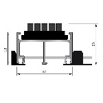 ARAVIS CA 22 brosses Rail alu. 22mm - Structure ouverte jonction à câble