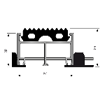 ARAVIS CA 22 caoutchouc Rail alu. 22mm - Structure ouverte jonction à câble