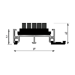 ARAVIS JF 13 brosses Rail alu. 13mm - Structure fermée jonction PVC