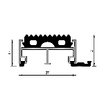 ARAVIS JF 17 caoutchouc Rail alu. 17mm - Structure fermée jonction PVC