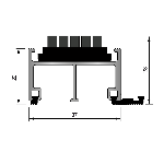 ARAVIS JF 22 brosses Rail alu. 22mm - Structure fermée jonction PVC