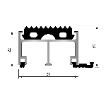 ARAVIS JF 22 caoutchouc Rail alu. 22mm - Structure fermée jonction PVC