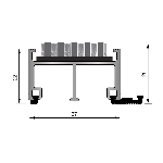 ARAVIS JF 22 grattant séchant Rail alu. 22mm - Structure fermée jonction PVC