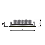 ARAVIS SLIM grattant séchant + RAMPE ADHÉSIVÉE Rail alu. 7,5mm - Structure fermée support PET