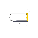 ARRÊT DE CORNIÈRE LAITON 10mm - 21x10 mm - 2,70 m à sceller 