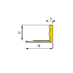 ARRÊT DE CORNIÈRE LAITON 12mm - 21x12 mm - 2,70 m à sceller 