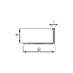 ARRÊT DE CORNIÈRE MÉTALLIQUE 10MM - 22x10 mm - 2,50 m à sceller