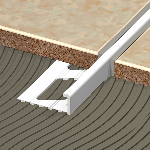 ARRÊT DE CORNIÈRE PVC 10MM - 23x10 mm - 2,50 m à sceller