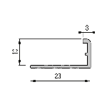 ARRÊT DE CORNIÈRE PVC 10MM - 23x10 mm - 2,50 m à sceller