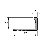 ARRÊT DE CORNIÈRE PVC 10MM - 22x10 mm - 2,50 m à sceller -premier prix