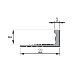 ARRÊT DE CORNIÈRE PVC 8MM - 22x8 mm - 2,50 m à sceller -premier prix