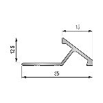 ARRÊT DE TRANSITION 12,5mm - 15 mm - 2,50 m à sceller