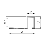 ARRÊT DROIT 12,5MM - 29x9 mm - 2,50 m à sceller