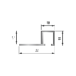 ARRÊT DROIT ALUMINIUM DÉCO 10MM - 27x11 mm - 2,50 m à sceller