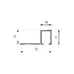 ARRÊT DROIT ALUMINIUM DÉCO 12MM - 27x13 mm - 2,50 m à sceller