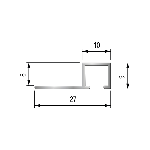 ARRÊT DROIT ALUMINIUM DÉCO 8MM - 27x9 mm - 2,50 m à sceller