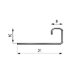ARRÊT DROIT INOX 10MM - 31x8 mm - 2,50 m à sceller