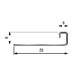 ARRÊT DROIT INOX 8MM - 36x6 mm - 2,50 m à sceller