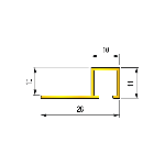 ARRÊT DROIT LAITON 10MM - 28x11 mm - 2,70 m à sceller