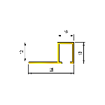 ARRÊT DROIT LAITON 12MM - 28x13 mm - 2,70 m à sceller