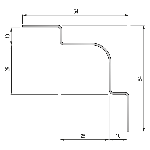 CORNIÈRE À SCELLER INOX angle rentrant 10mm - 54 mm - 3,00 m à sceller