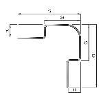 CORNIÈRE À SCELLER INOX angle sortant 10mm - 45 mm - 3,00 m à sceller