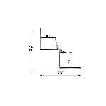 CORNIÈRE pour panneau mural angle rentrant 11,5mm - 34 mm - 2,40 m à sceller